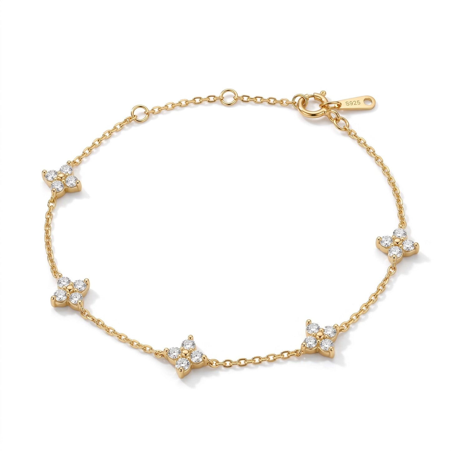 Petite CZ Clover Bracelet Bracelets Everful 