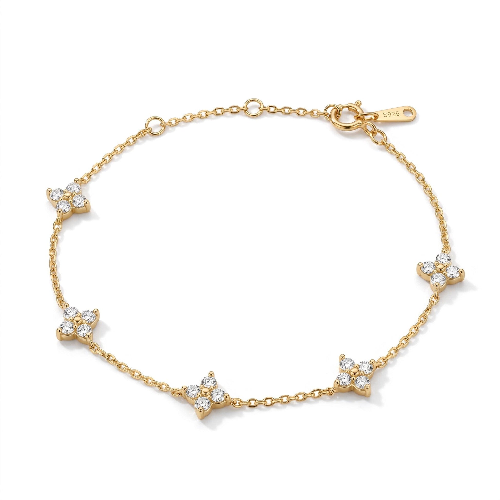 Petite CZ Clover Bracelet Bracelets Everful 