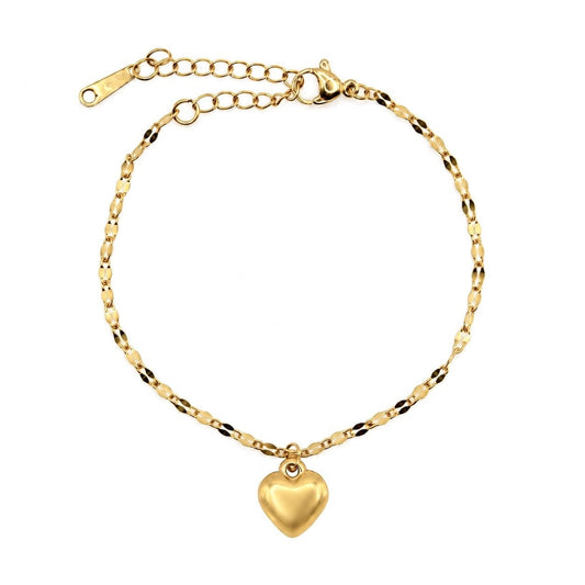 Cœur Doré Bracelet Bracelets Everful BGST4143 Gold 