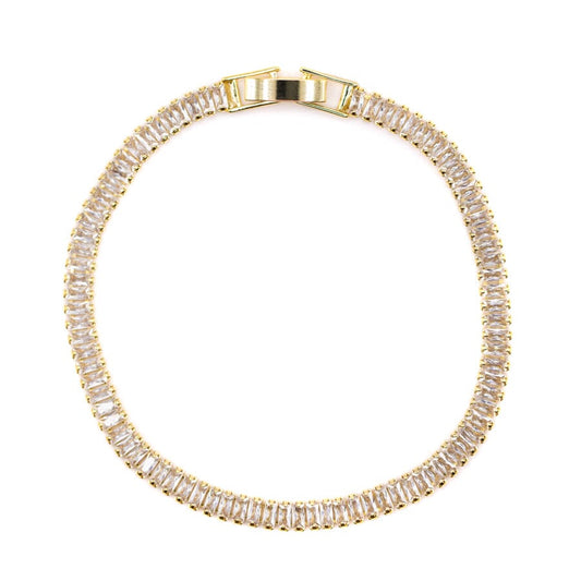 Cz Tennis Bracelet Bracelets athenadesigns BGT4646 Gold 