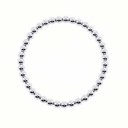 4mm Beaded Bracelet Bracelet athenadesigns Silver: BS460/4 
