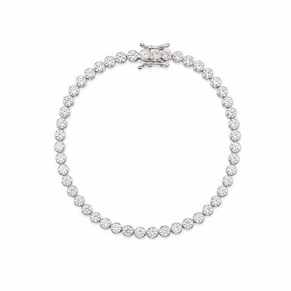 Bezel CZ Bracelet: Silver Bracelet athenadesigns BS4645 