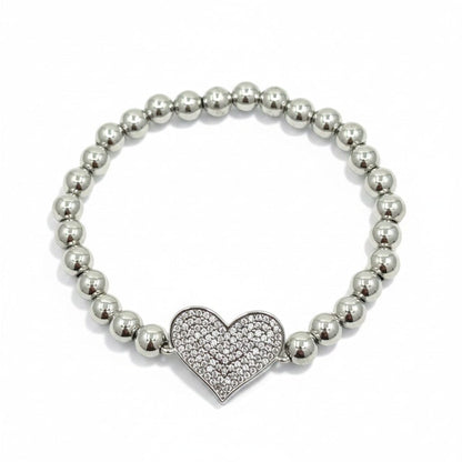 Pave Heart Beaded Bracelet Bracelet athenadesigns 