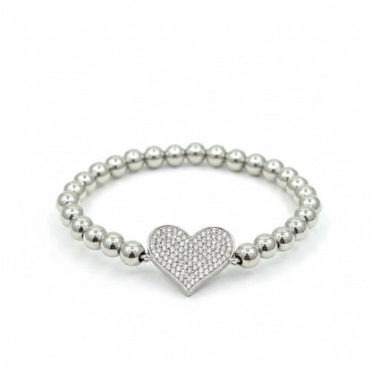 Pave Heart Beaded Bracelet Bracelet athenadesigns BS645L 