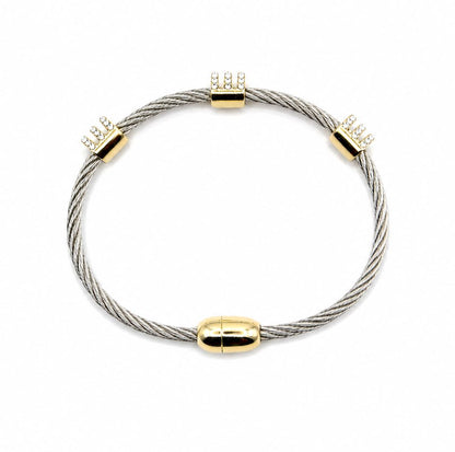 Two Tone Cable Magnetic Bracelet Bracelet athenadesigns BSG4005 