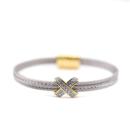 Cable Magnetic X Bracelet Bracelets athenadesigns BSGX4008 Mixt 