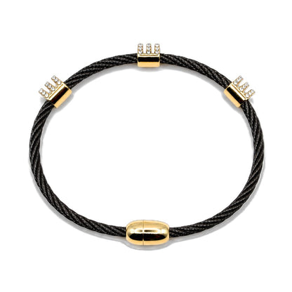 Two Tone Cable Magnetic Bracelet Bracelet athenadesigns BXG4005 