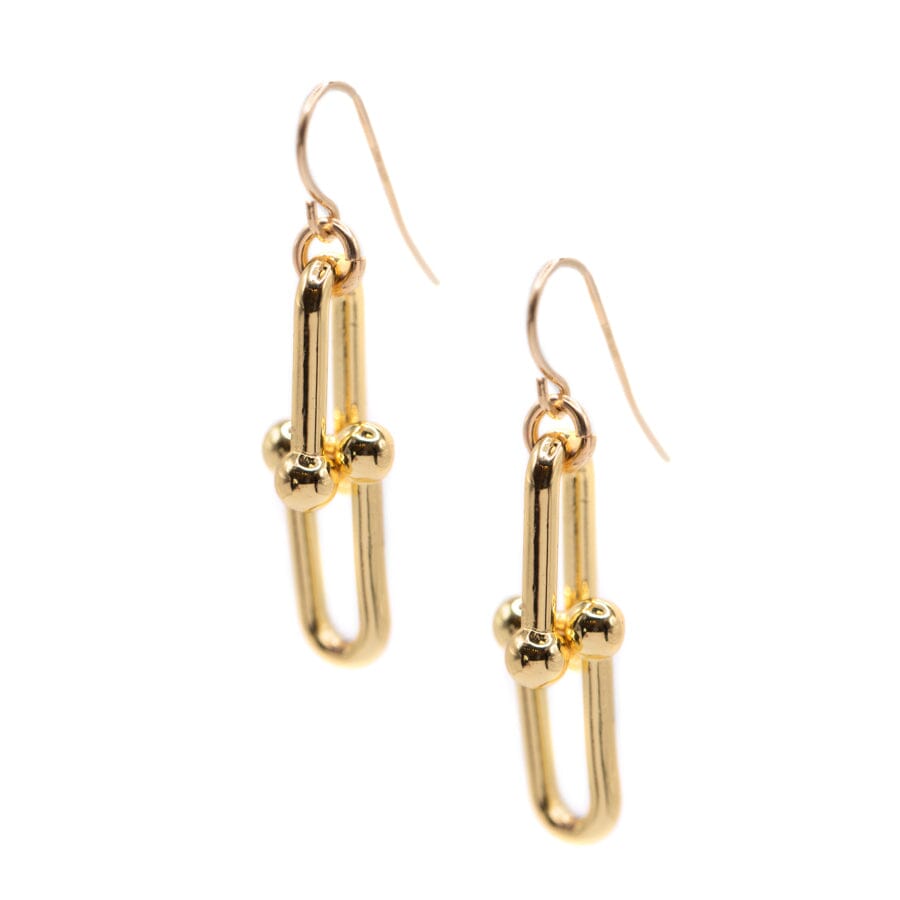 Thick U Link Chain Earrings Gold Earrings athenadesigns ECGG402 Gold 