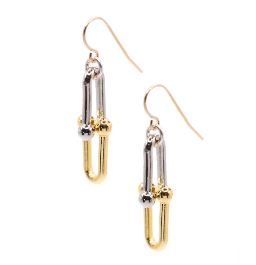 Thick U-Link Chain Earrings Earrings athenadesigns ECGS402M Two Tone 