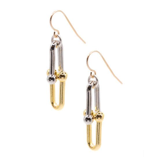 Thick U-Link Chain Earrings Earrings athenadesigns ECGS402M Two Tone 