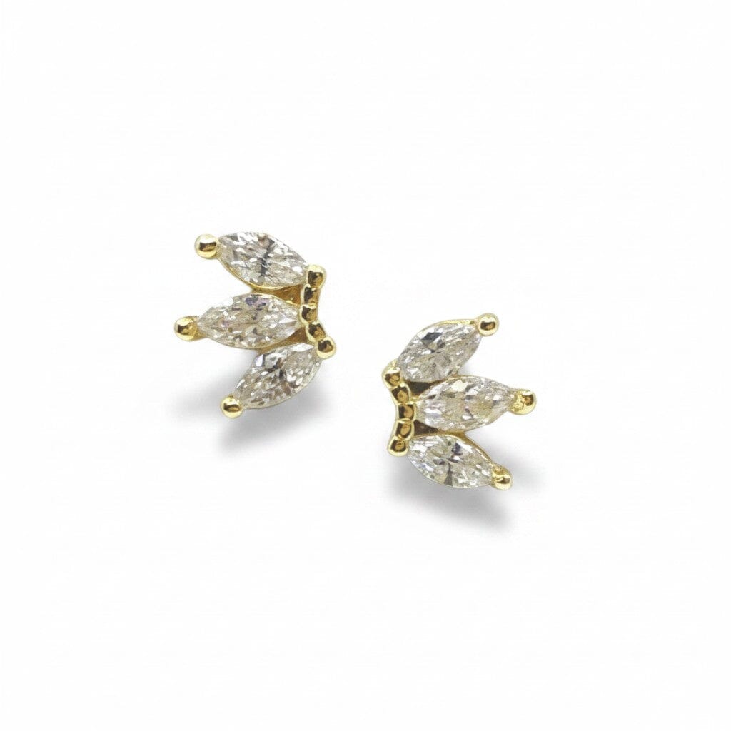Petite CZ Post Earrings: Gold Earrings Athena Designs EG3/504 