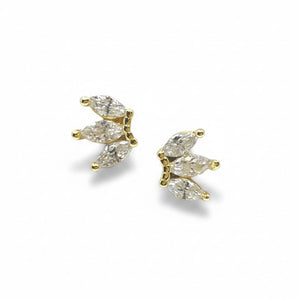 Petite CZ Post Earrings: Gold