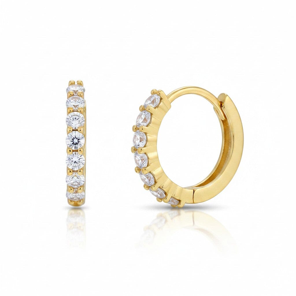 CZ Single Row Huggie Earrings RM EGCZ1648 Gold 