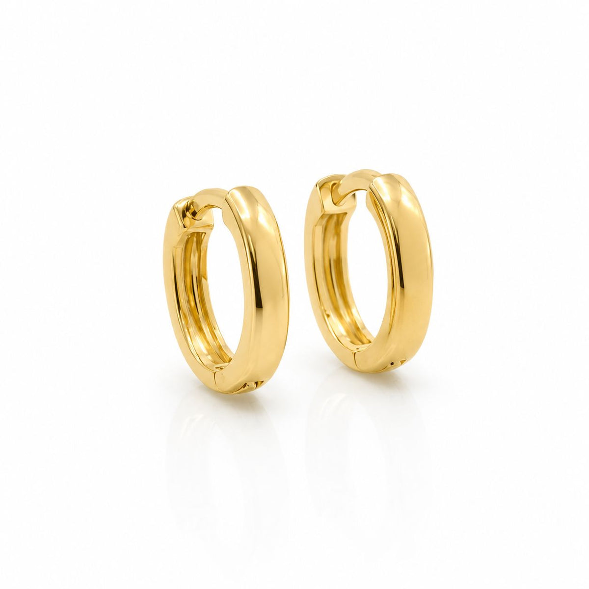 Oval Gold Hoops Earrings Water & Tree EGFL115 Gold 