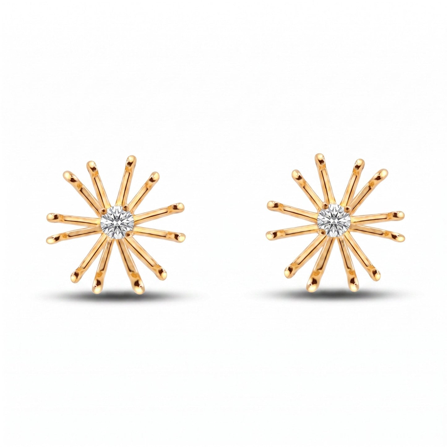 Stardust Studs Earrings Water & Tree EGFL129 Gold 