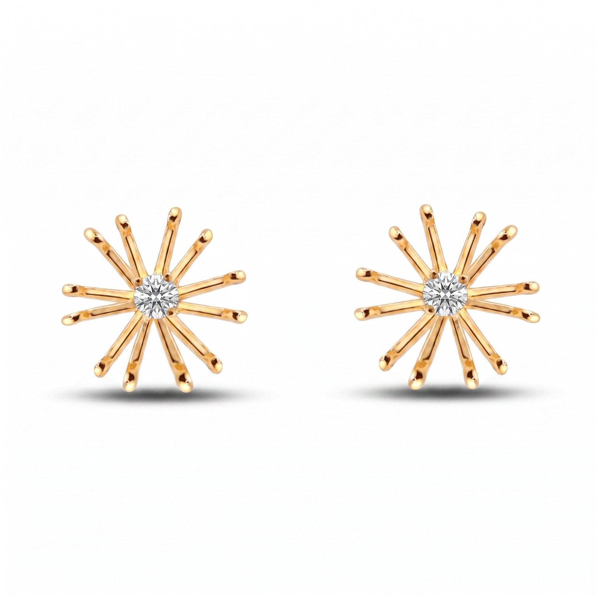 Stardust Studs Earrings Water & Tree EGFL129 Gold 