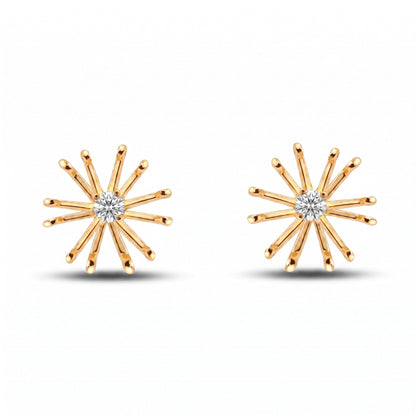 Stardust Studs Earrings Water & Tree EGFL129 Gold 