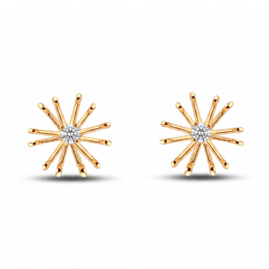Stardust Studs Earrings Water & Tree EGFL129 Gold 