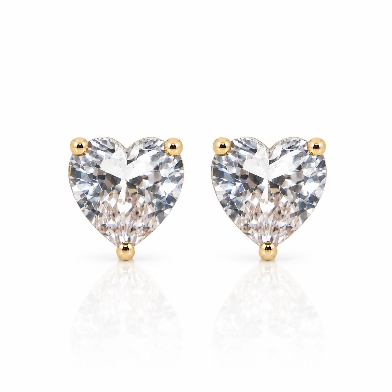 Sweetheart Studs Earrings Water & Tree EGFL328 Gold 