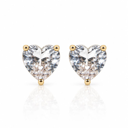 Sweetheart Studs Earrings Water & Tree EGFL328 Gold 