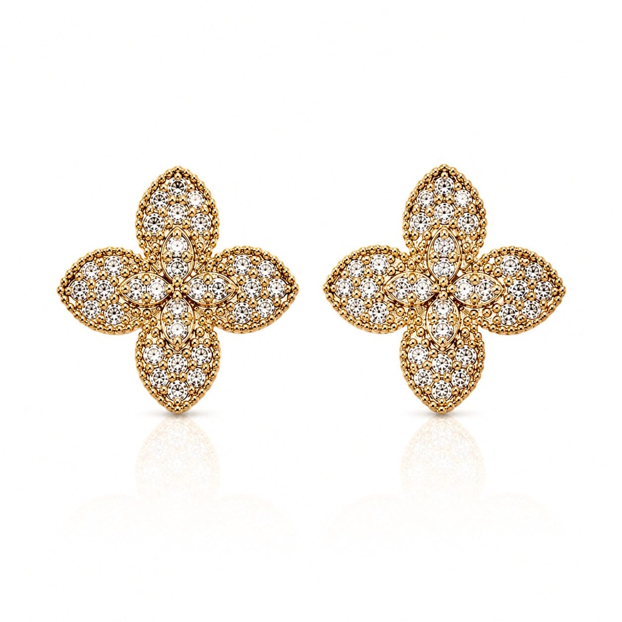 Gilded Petal Earrings Earrings Water & Tree EGFL536 Gold 