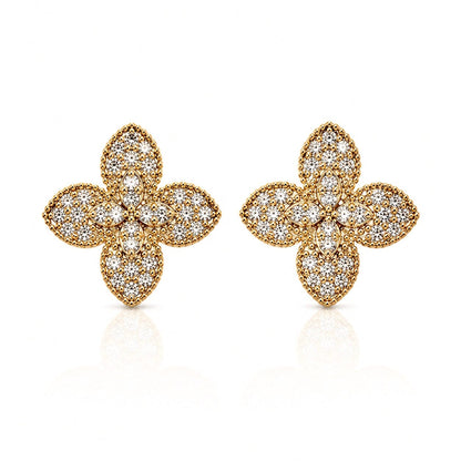 Gilded Petal Earrings Earrings Water & Tree EGFL536 Gold 