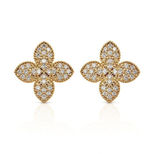 Gilded Petal Earrings Earrings Water & Tree EGFL536 Gold 