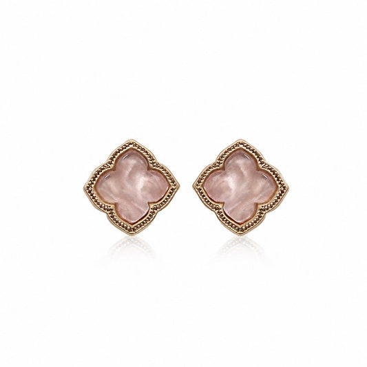 Rose Trèfle Studs Earrings Water & Tree EGFL775 Gold/Rose 