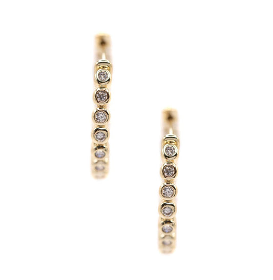 Cz Round Hoops Earrings athenadesigns EGH18 Gold 
