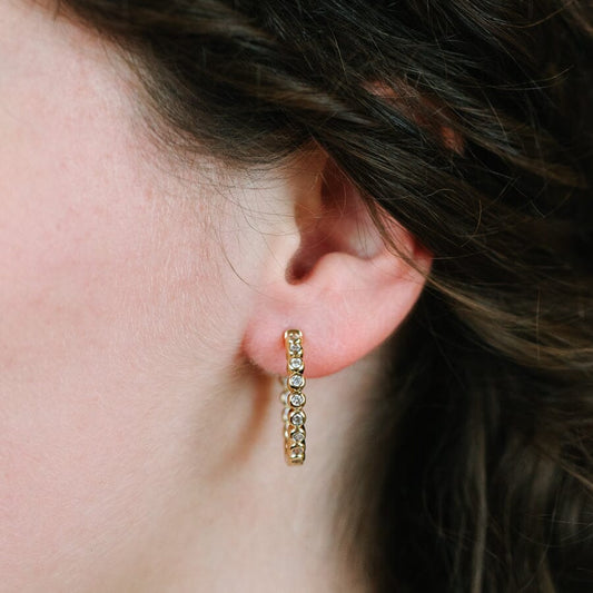 Cz Round Hoops Earrings athenadesigns 