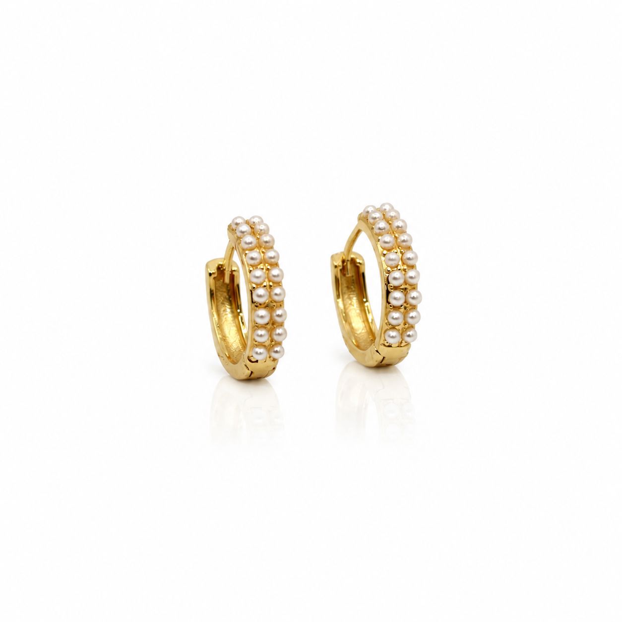 Hoop With Double Row Pearls Earrings athenadesigns EGH4003 