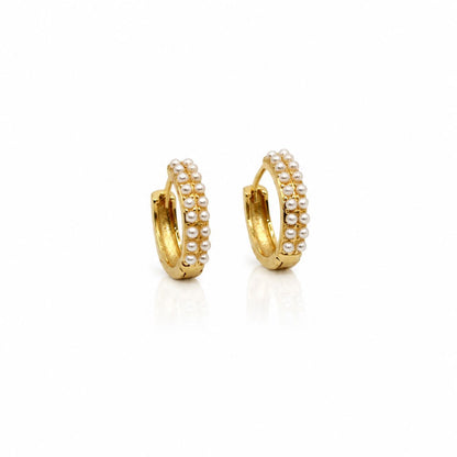 Hoop With Double Row Pearls Earrings athenadesigns EGH4003 