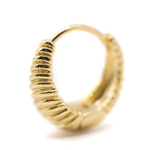 Load image into Gallery viewer, Hoops: 18kt Gold Fill Textured Earrings athenadesigns 
