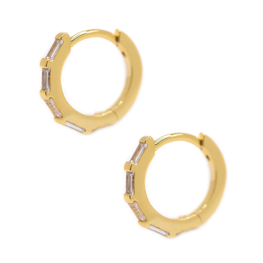 Petite CZ Hoop Earrings Earrings Athena Designs EGH4545 