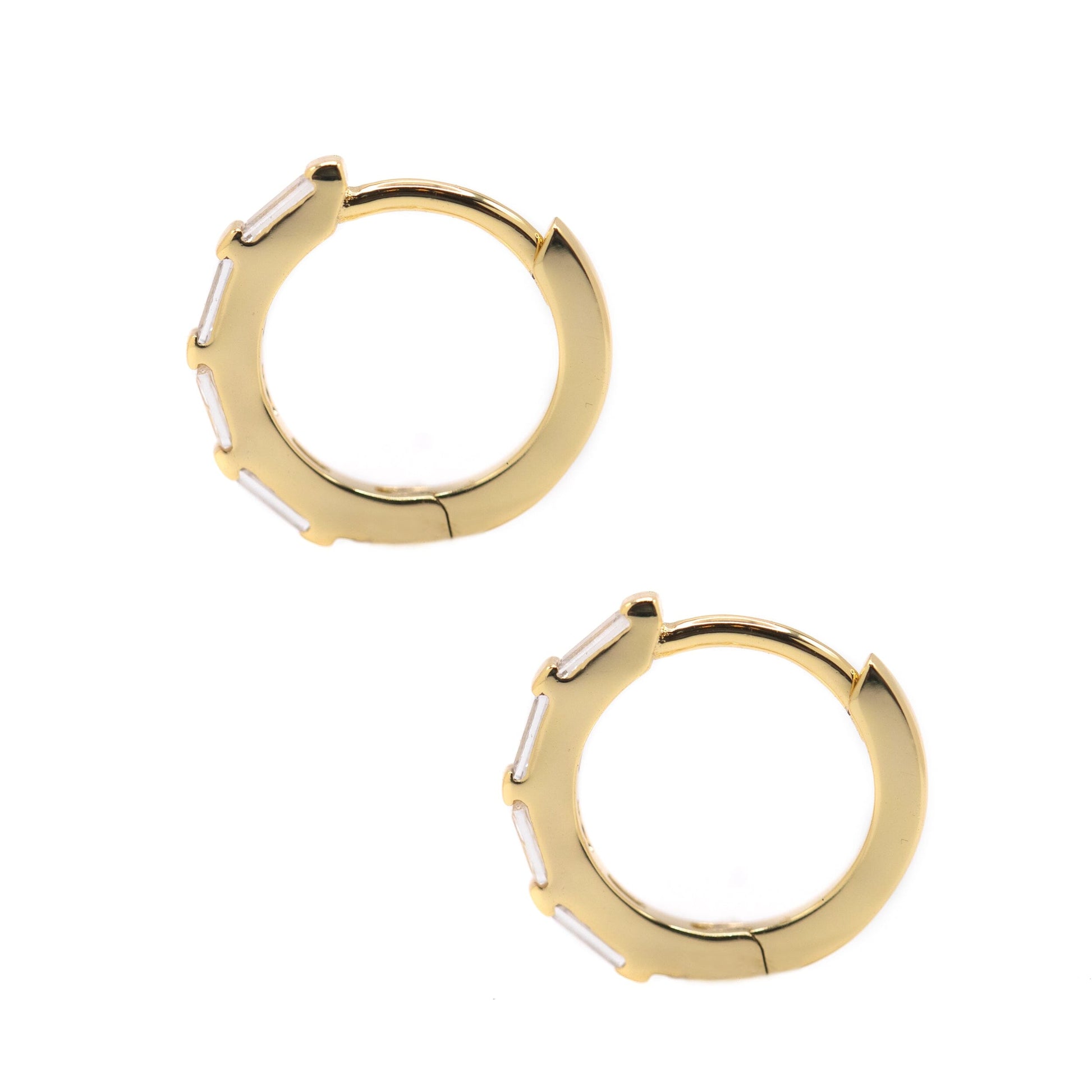 Petite CZ Hoop Earrings Earrings Athena Designs 