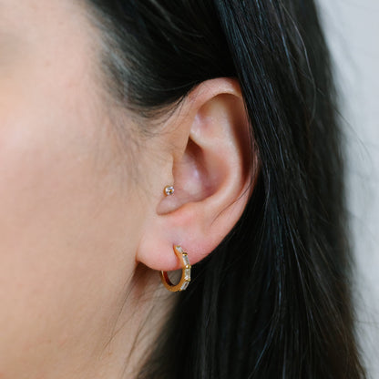 Petite CZ Hoop Earrings Earrings Athena Designs 