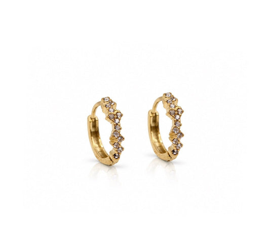 Frosted Petal CZ Hoops Earrings Hotlife EGP4155 Gold 