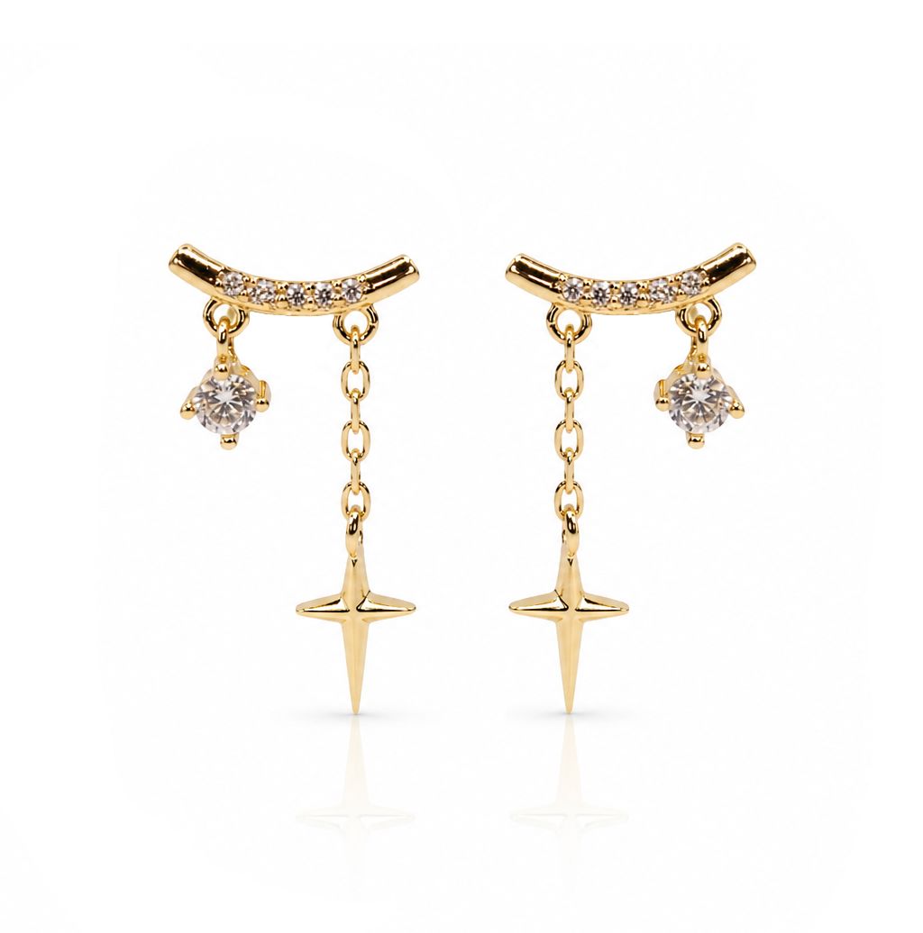 Star Drops Studs Earrings athenadesigns EGP445 