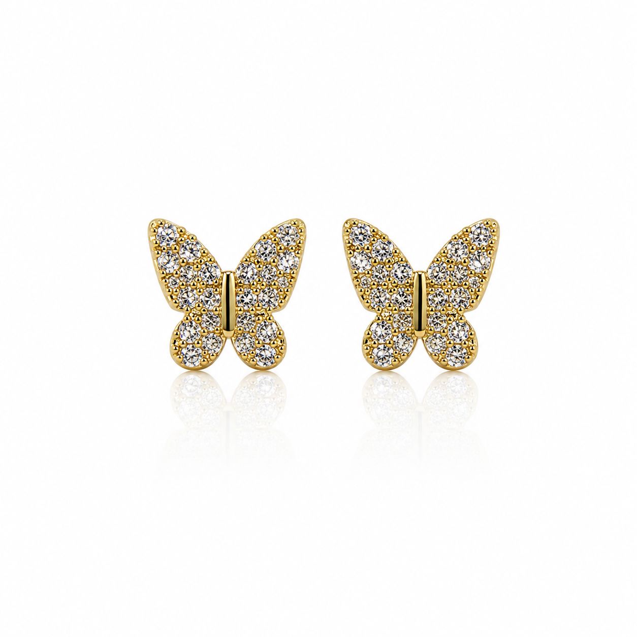Butterfly Micro Pave Post Earring: Sterling (EGP45BFLY) Earrings athenadesigns 