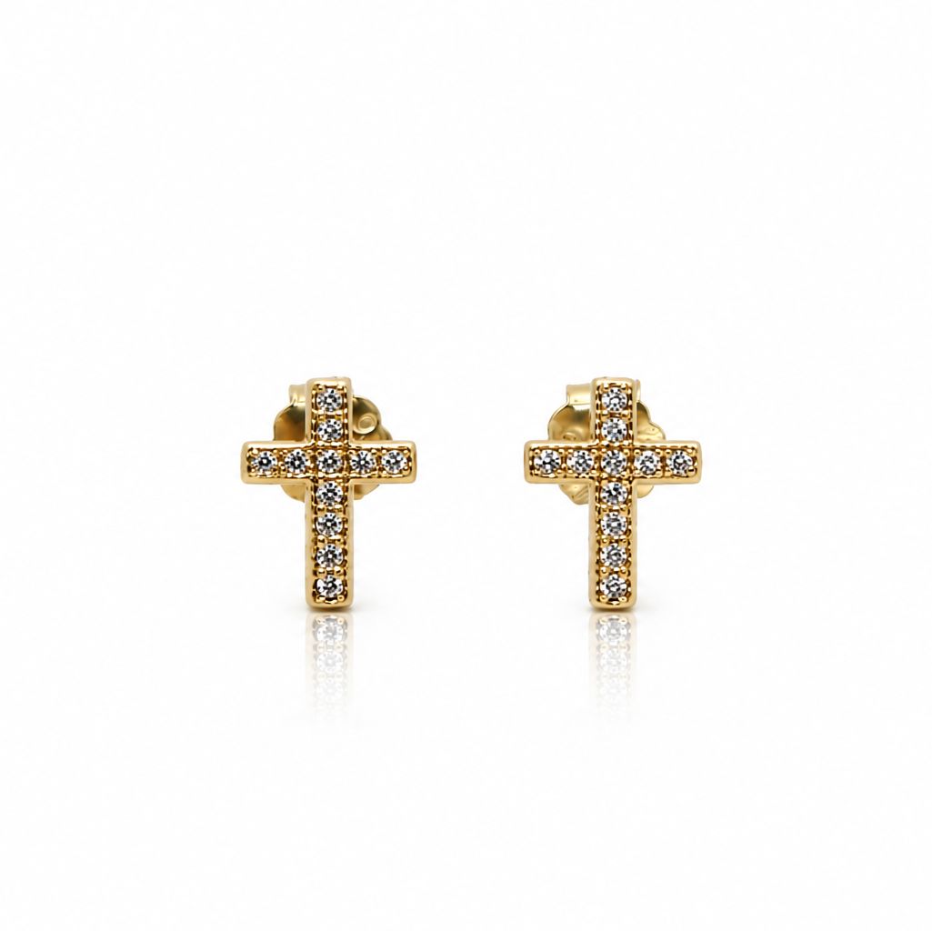 CZ Cross Studs Earrings athenadesigns EGP45CRS 