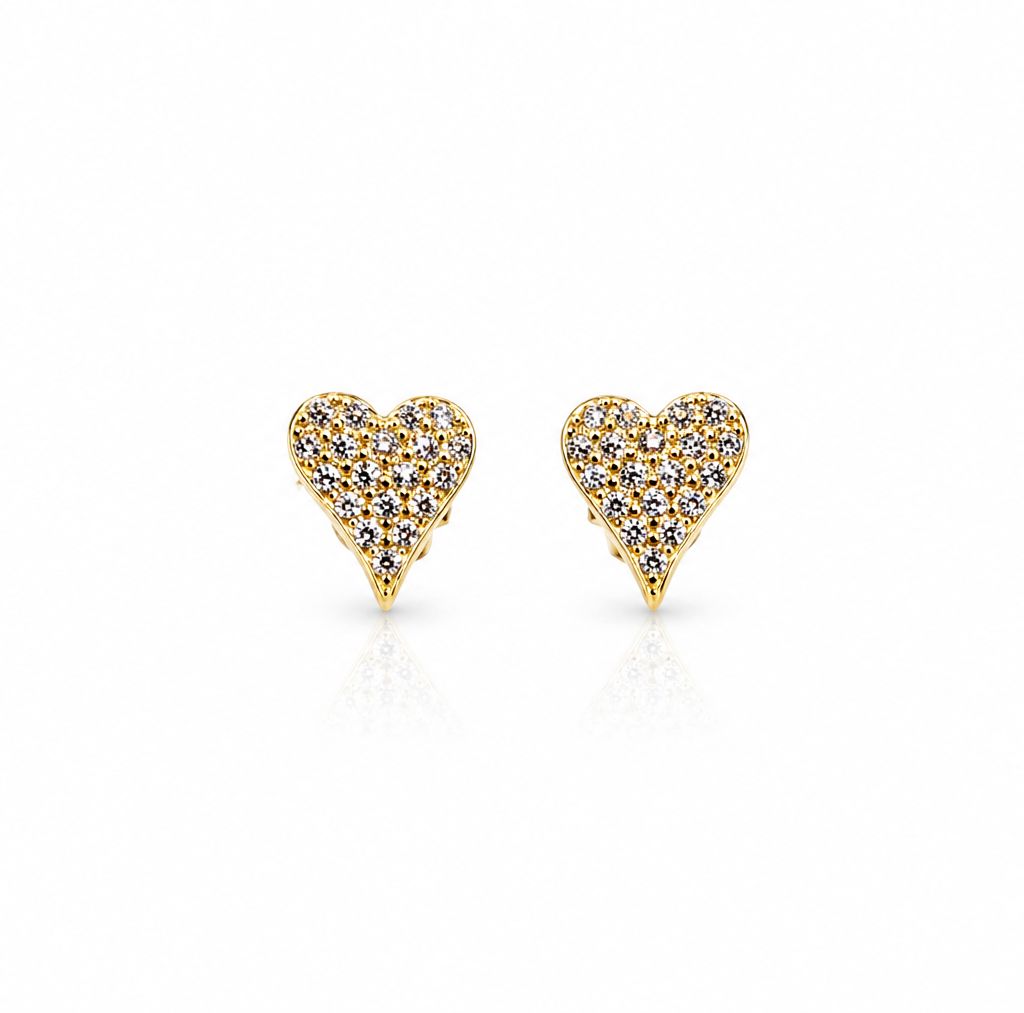 Heart Pave Studs Earrings athenadesigns EGP45HRT 