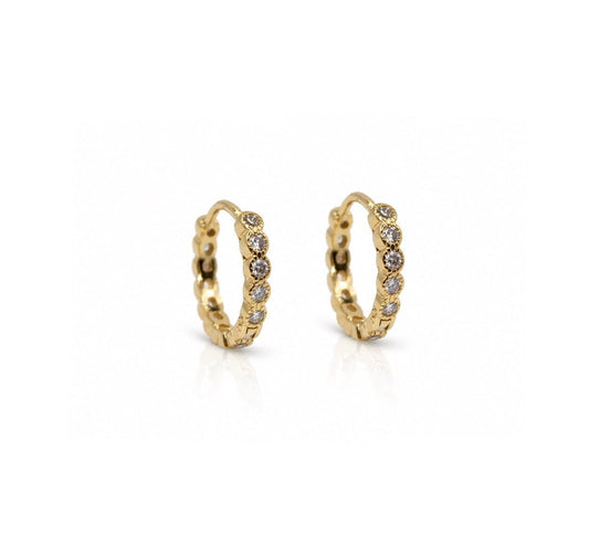 2mm Bezel Hoops Earrings Iishii EGP4645S Gold 