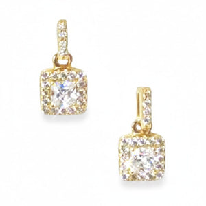 Square CZ Post Earrings