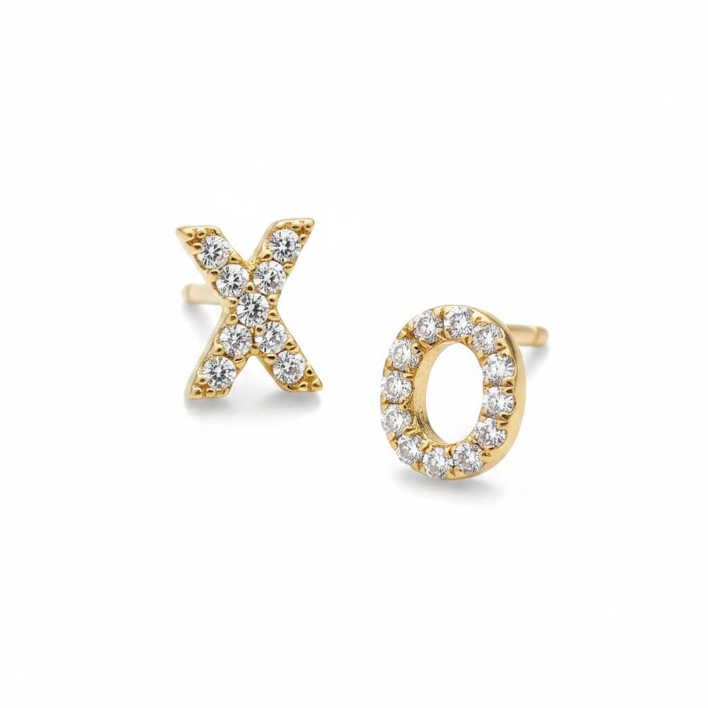 Crystal Pave XO Studs Earrings athenadesigns EGP/5XO 