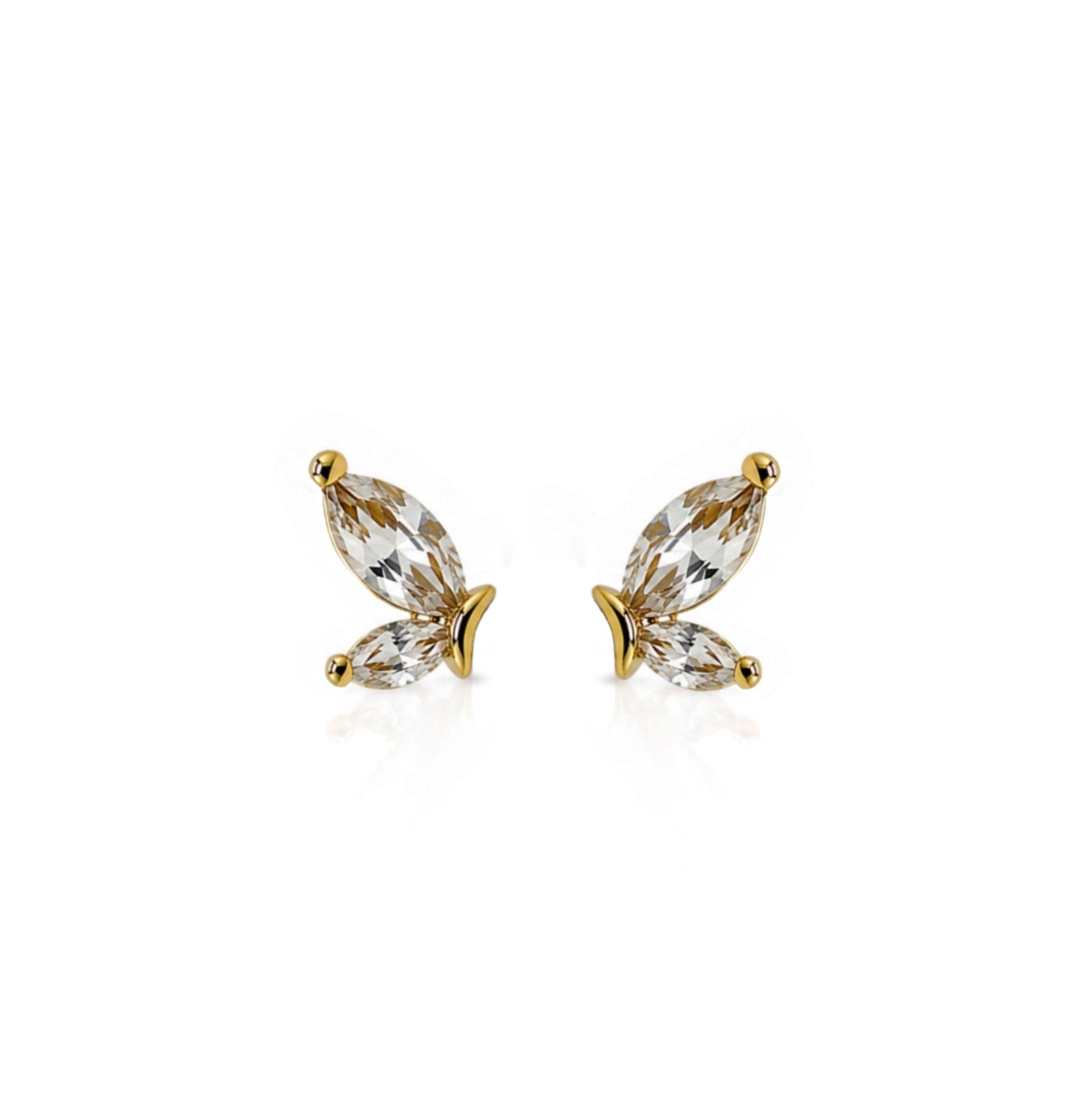 Demi Papillon Studs Earrings Davinci EGSS626 Gold 