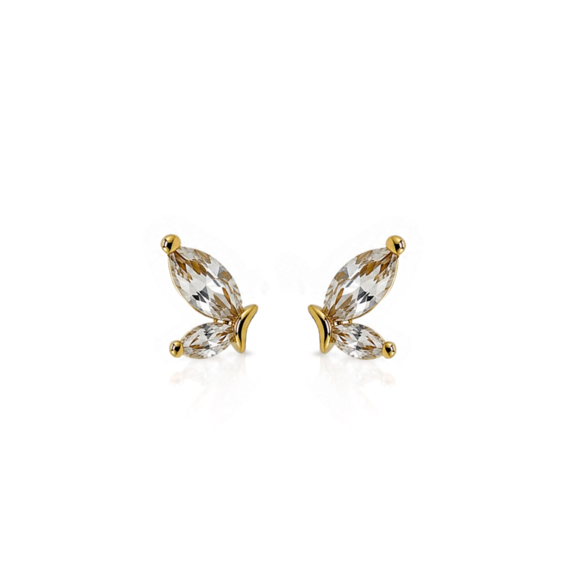 Demi Papillon Studs Earrings Davinci EGSS626 Gold 