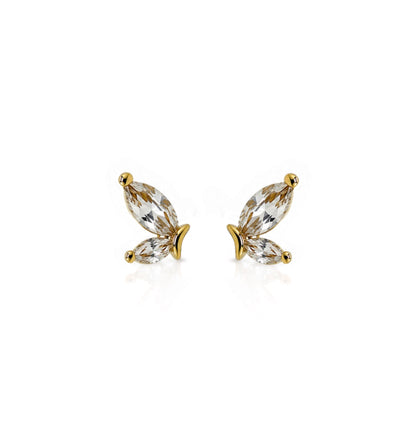 Demi Papillon Studs Earrings Davinci EGSS626 Gold 