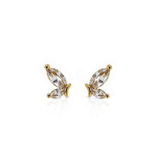 Demi Papillon Studs Earrings Davinci EGSS626 Gold 