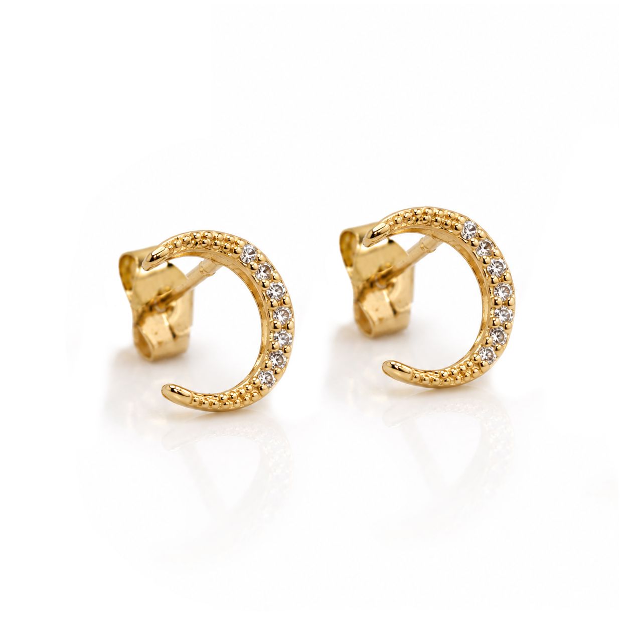 Crescent Moon Studs Earrings Davinci 
