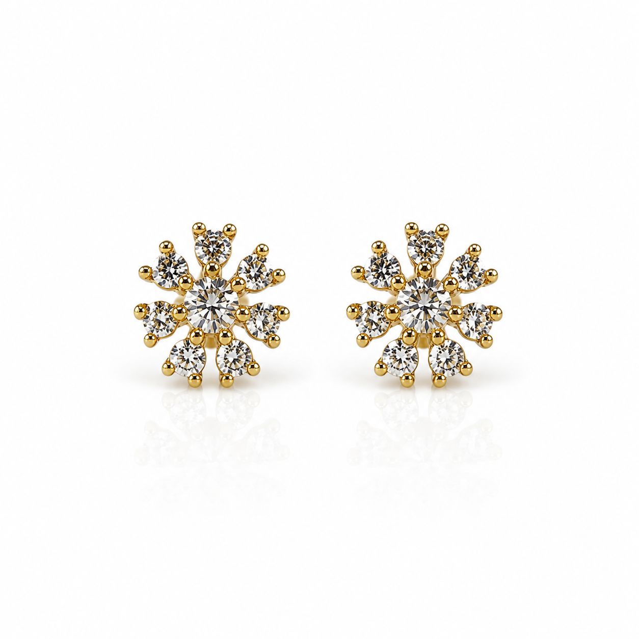 Belle Pétales Studs Earrings Davinci EGSS638 Gold 